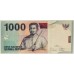 INDONESIA 2000 . ONE THOUSAND 1,000 RUPIAH BANKNOTE . ERROR . WET INK TRANSFER
